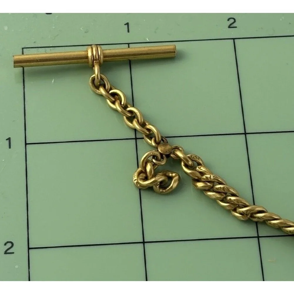 Antique B & B Co Ornate 11.5 “ Gold Filled Pocket Watch Fob Weighs 22 Grams